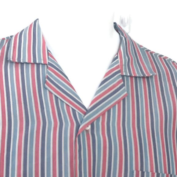 One on One Short Sleeve Button Up Men's Casual Multicolored Striped Shirt Sze M - Picture 2 of 9